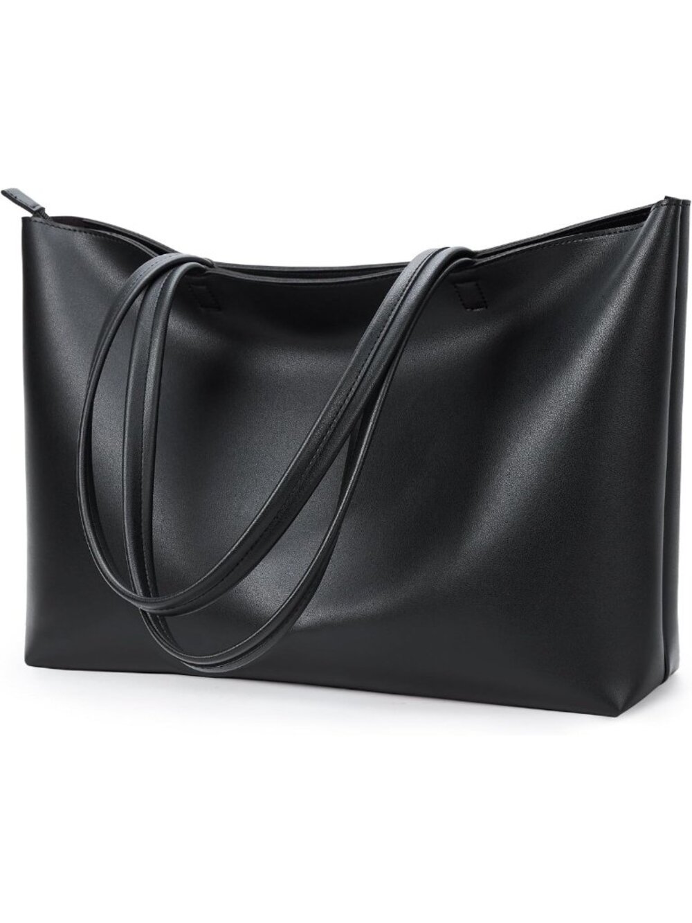 Stylish Vegan Leather Tote Bag with Zipper - Chic Shoulder Satchel for Women